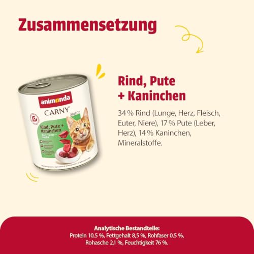 animonda Carny Katzen Nassfutter Rind + Pute + Kaninchen (6 x 800g) – Ansicht 4