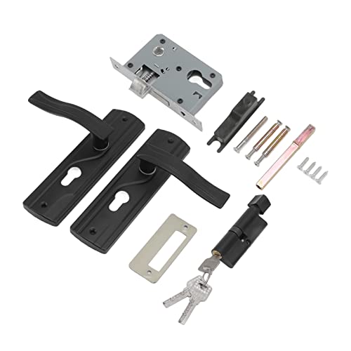 Biitfuu Serrure de Poignée de Porte avec Clés Chambre à Coucher Ménage Universel Serrure Muet Intérieur Levier pour Clé Cylindre