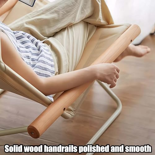 Chaise de camping inclinable large en bois pour plage et pique-nique