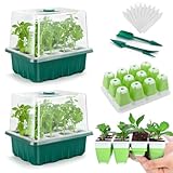 Seed Starter Tray, 24 Cells Indoor Seed Starter Kit, Flexible Silicone Designed...