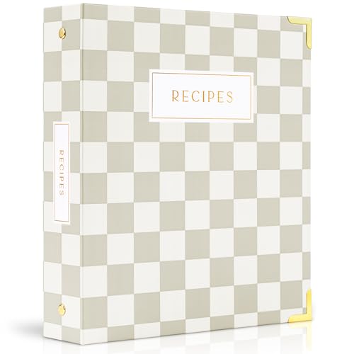 Aesthetic Recipe Binder with Waterproof Cover - The Perfect Recipe Book with Plastic Sleeves to...