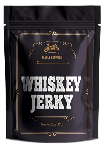 Whiskey Jerky - Sweet & Smoky Maple Bourbon Beef Jerky with Exotic and Bold Whiskey Flavor. Gourmet...