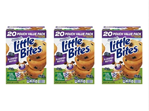 Entenmann's Little Bites Blueberry Mini Muffins | 3 pack (60 pouches total)