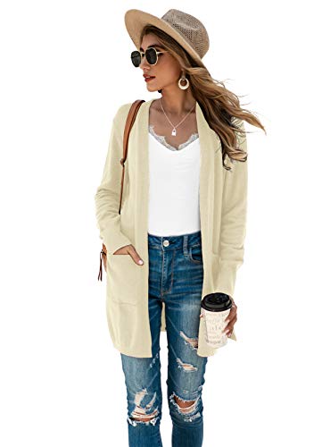 Image of TASAMO Cardigan Sweaters for Women Long Sleeve Open Front Casual Knit Fall Coat Oversized Soft Outwear with Pockets