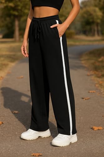 Image of dockstreet Straight Wide fit Long Length Open Bottom Jogger for Women /Trending Multi Pocket Style, Relaxed Casual Pants for Women