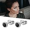 Flongo Petites boucles d’oreilles rondes argentées et noires Unisexes En acier inoxydable Style hip hop 6 x 12 mm 8 mm #3