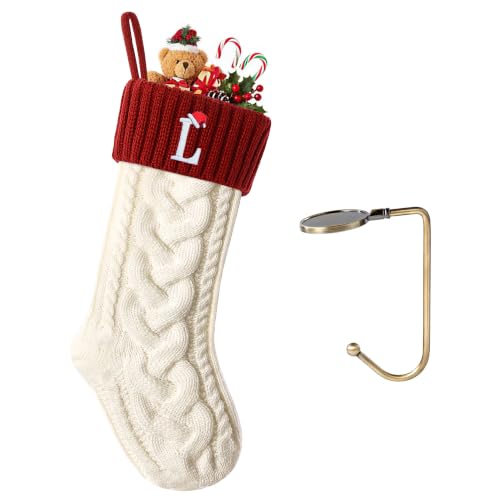 Initial Christmas Stockings,Monogram Letter Stocking Knit Family Stockings