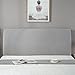 Funda para Cabecero Estirar Fundas Cabecero de Cama Tejido Jacquard Grueso Color Sólido Funda de Cabecera Protector Lavable para Dormitorio -Gris plateado-180cm/71in