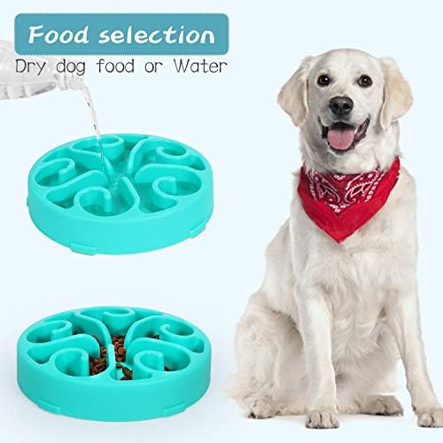SUOSDEY Slow Eating Dog Bowl Slow Feeder,Pet Interactive Feeder Stop Bloat Dog Bowl Healthy Eating Food Water Bowl&Dishes Non Slip Free Toxic for medium/small dog