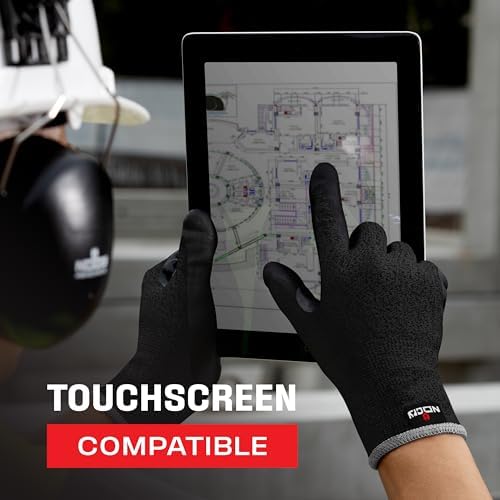 NoCry Professional Cut Resistant Work Gloves for Men and Women with Firm Grip and Waterproof Palms — Touchscreen Tips & Reinforced Thumb — Ideal for Cutting, Slicing and Dicing