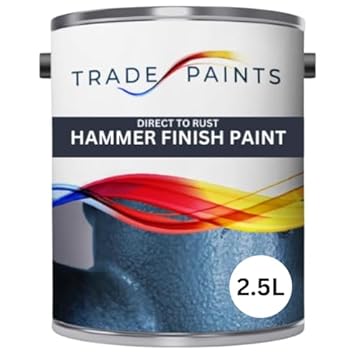 Hammer Finish Direct To Rust Metal Paint Hammerite Equivalent (2.5 Litre, Mayfair Light Blue)