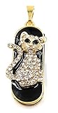 Original by Onlineworld2013 Onlineworld2013 Katze Golden Edel Metall Charm Anhänger Funny USB Stick 64 GB USB 2.0