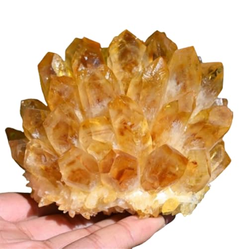Cluster de citrine naturelle de 200-300g, pierre brute jaune pour lithothérapie et wicca