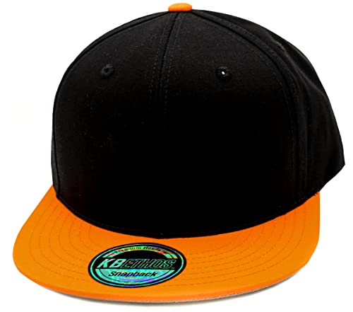 Image of KBETHOS Classic Snapback Hat Blank Cap Underbrim Cotton Wool Blend Flat Visor Adjustable Unisex