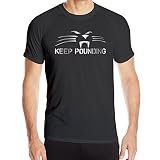 Keep Pounding Logo Platinum Style Men's Black Work Out GYM Quick Dry T-shirt