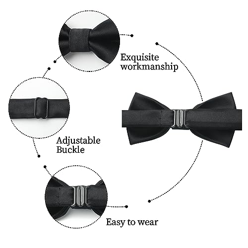 Image of HISDERN Bow Ties for Boys Pre Tied Toddler Bow Tie Adjustable Kids Bowties Clip On Fun Patterned Bowties for Wedding Party