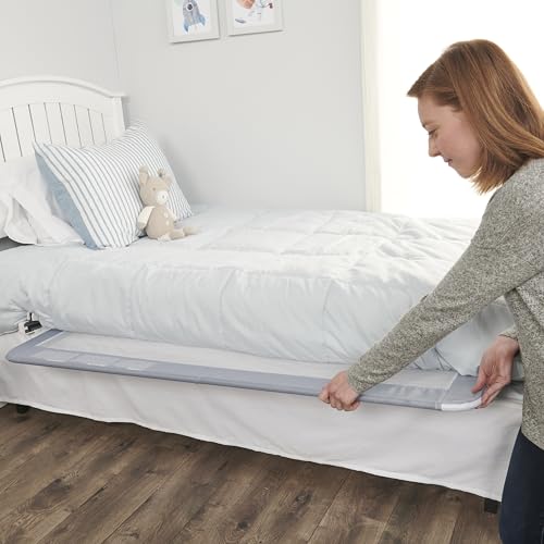 Regalo Safety 54” Extra Long Hideaway Bed Rail Guard for Toddlers, Toddler Bed Rail with Reinforced Anchor Safety System, 20” Tall Bed Safety Rail, Fits Twin, Full & Queen Beds, Gray by Regalo - Image 7