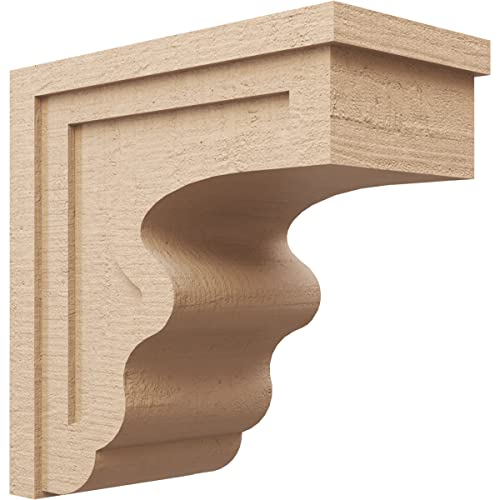 12"W x 24"D x 24"H Classic Highland Rough Cedar Woodgrain TimberThane Corbel, Primed Tan