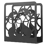 NUOBESTY Servilletero de Papel Metálico Diseño de Gato, Soporte para Servilletas de Mesa, Accesorio Decorativo Dorado para Cocina, Comedor y Restaurante, Porta Papel Práctico para Uso