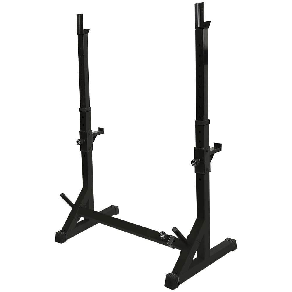 Gabbie di Squat, Candele per sollevamento pesi, Rack Squat Poggia Manubrio Regolabile 12 Livelli, Supporto per sollevamento pesi, Rack per sollevamento pesi, Carico Max.200 kg
