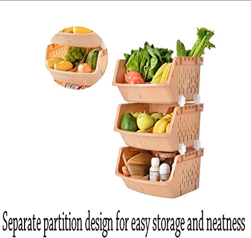 Estante de almacenamiento de frutas y verduras multicapa, organizador de cocina blanco 5