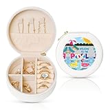 GaxfjRu Organizador de joyas de viaje con diseño de flamenco y piscina, caja de anillos de compromiso para hombres y mujeres, cuero de PVC con forro de terciopelo