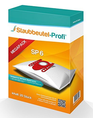 20 Staubsaugerbeutel SP6 geeignet für Siemens VS06A111