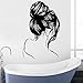 Rgzqrq Badezimmer-Aufkleber Rückansicht Mädchen Zimmerdekoration weibliche Abziehbilder Mode-Hauptdekoration glamouröses Wandbild Haar 57x87cm