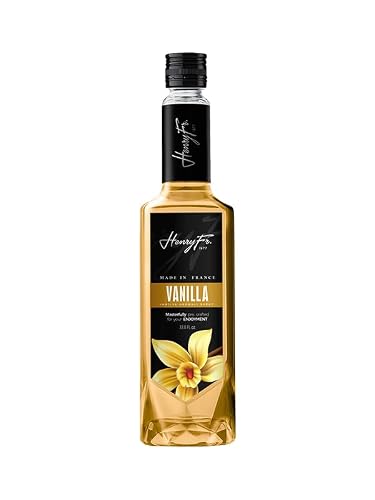 Vanilla Syrup for Coffee - Lattes, Mochas, Smoothies, & Shakes - Ice Slushies, Iced coffee, Pancake & Brownies 33.81 Fl. Ounces (1 liter) by Henry Fr. 1977 - Gluten Free (Packaging May Vary) (1 liter, Vanilla)