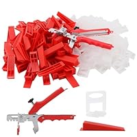 PUCSIQ 701-teiliges Fliesen Nivelliersystem 3mm Set, 500 Zuglaschen +200 Keile + 1 Zange, Profi-Werkzeug für Fliesen Wandfliesen Bodenfliesen