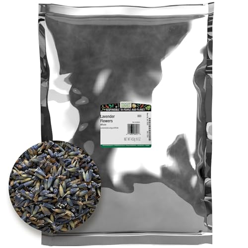 Frontier Co-op Whole Lavender Flowers, 1-Pound Bulk, Relaxing & Uplifting For Home And Body Care, Tea And Cocktails, Kosher
