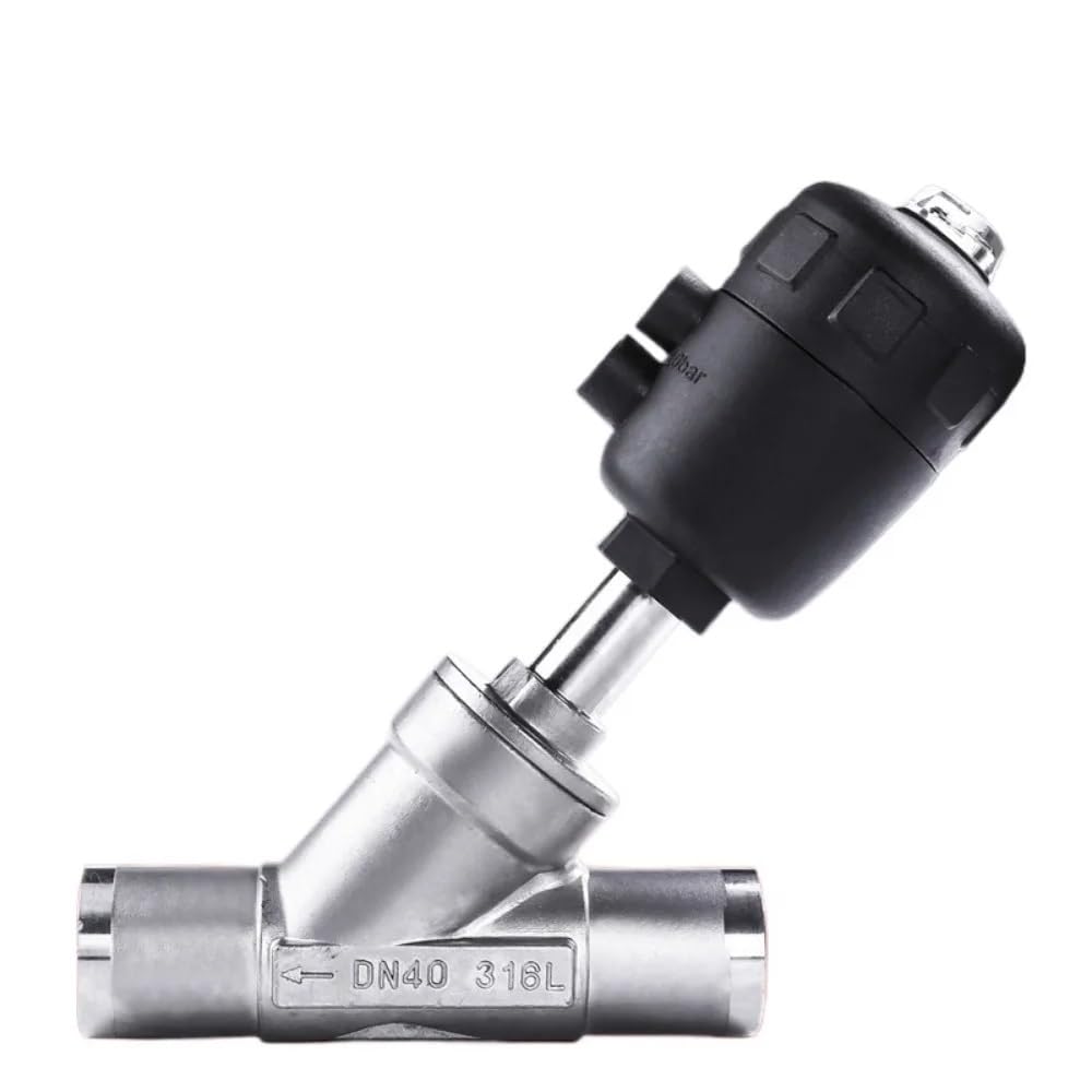 Vanne à siège incliné pneumatique DN40 en acier pour tuyau OD 47mm