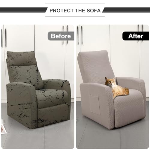 Searchi Recliner Chair Cover Jacquard Chair Covers 4 Piece, Small Recliner Sofa Slipcover For Home Theater Seating With Elastic Bottom thumb #6