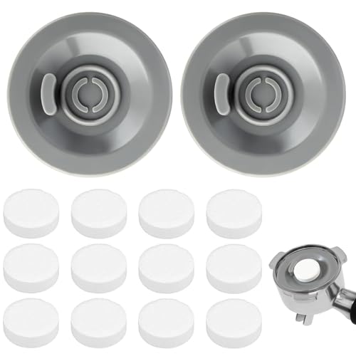 2 Disques de Nettoyage Expresso et 12 Pastilles de Nettoyage, Kit d'Entretien pour Machine à Café 54mm, Compatibles avec Machine à Café Ninja Luxe et Autres Machines à Expresso