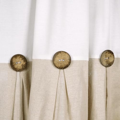 Aspmiz Boho Valance Curtains For Kitchen, Farmhouse Rod Pocket Window Valances Curtain, Rustic Button Cafe Drapes Country Cotton Blend Treatment For Small Windows Bathroom thumb #7