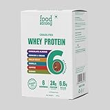 Foodstrong Whey Protein Powder (Concentrate + Isolate), 100% Hormone Free Grass-Fed Whey, 24G Protein & 6.6G BCAA, With Turmeric & Digestive Enzymes, Rainbow Pack Of 6 Sachets, 208G 208g