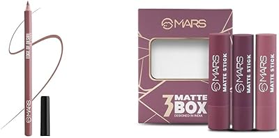 Matte Lip Liner | One Swipe Smooth Application | Long Lasting Lip Pencil (1.4gm) (16-PEACHY GLOW) Matte Box Set of 3 Lipsticks for Women |(3x3.2 gm) (03-Plum)