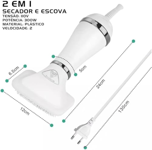 Escova Secadora de Pelo para Pet, Pente Profissional Portátil para Tosa
