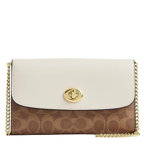 Coach Chain Crossbody, Tan/Chalk