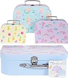 Maletas Decorativas de cartón con clip metálico, Juego de 3 maletas