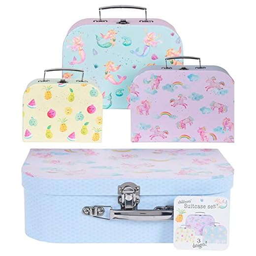 Maletas Decorativas de cartón con clip metálico, Juego de 3 maletas