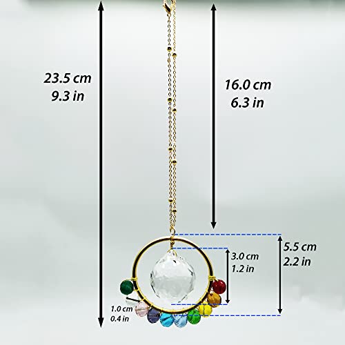 Spansee Sun Catchers For Window, Handmade Suncatcher Beads Stained Ornament, Unique Hanging 30Mm Crystal Pendant With 10 Colors Beads, Handcrafted Rainbow Maker For Garden Patio Car Mirror Decor #TOP5