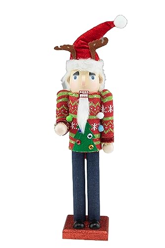 Casse-noisette de Noël en bois cadeau Ugly Sweater 35cm