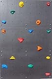 Create for you - Kletterwand + 5 Klettergriffe - Klettergerüst Schwarz für Outdoor - Boulderwand für Garten, Holzhaus, Spielplatz, Wasserfest 120x60 cm