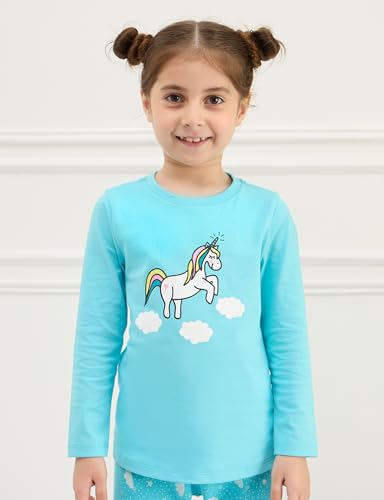 Image of Amazon Brand - Symbol Girls Night Dress | 100% Cotton T-Shirt & Pajama Set | Full Sleeves | Age 2-12 Years