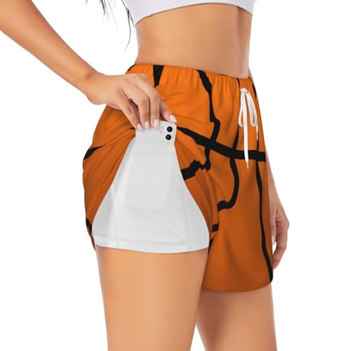 Short de yoga haut de gamme double couche imprimé basket au maintien parfait