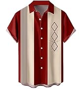 Amazon.com: Ecosunny Bowling Shirt for Men Short Sleeve Hawaiian 