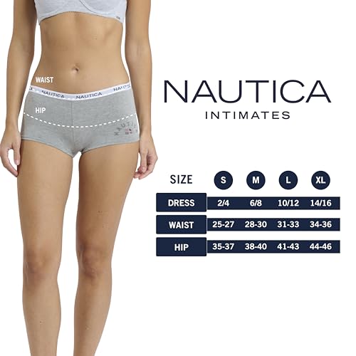 Image of Nautica Women's Cotton Boyshort Underwear Set, 5-Pack