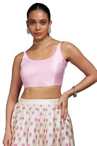 Image of Soch Womens Taffeta Solid Sleeveless Padded Blouse