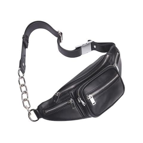 AZXCG Women's Crossbody Bags - Genuine Leather Fanny Pack, Fashion Sling Purse & Shoulder Bag with Adjustable Strap, Perfect for Shopping, Strolling, and the Ideal Gift (Black) Cover